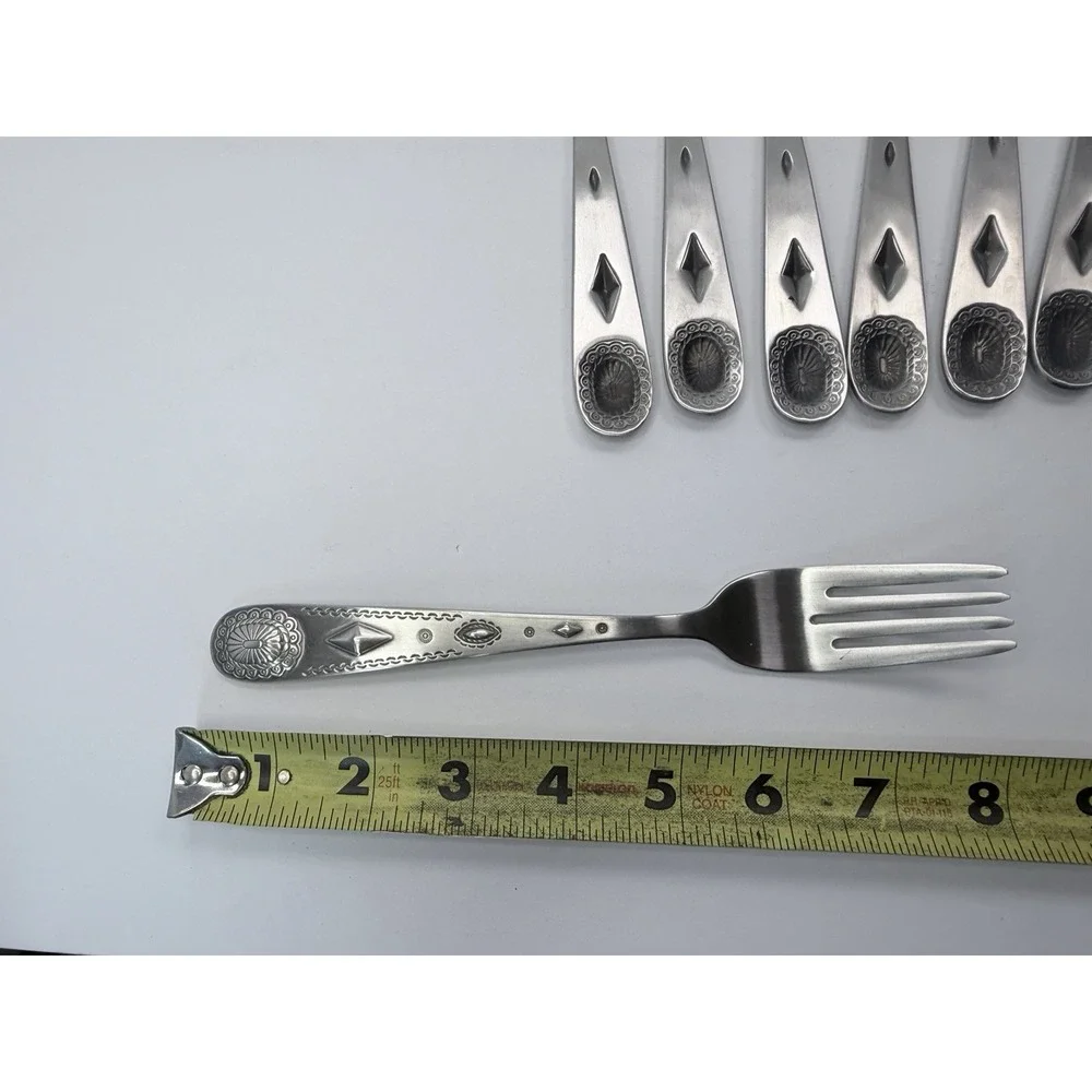Wallace Taos Stainless Steel Dinner Forks Set Of 8 China 18/10 Southwest